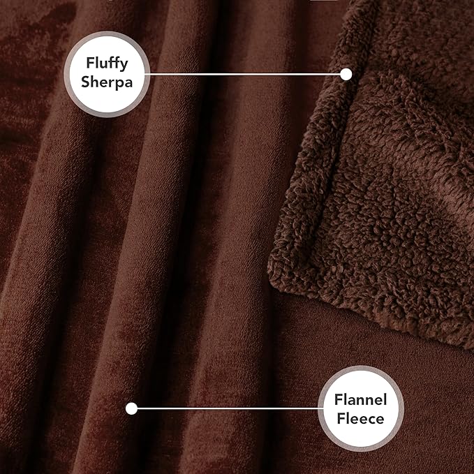 PetAmi WATERPROOF Dog Blanket for Medium Large Dog, Pet Puppy Blanket Couch Cover Protection, Sherpa Fleece Cat Blanket, Sofa Bed Furniture Protector Reversible Soft Plush Washable, 60x40 Brown Brown
