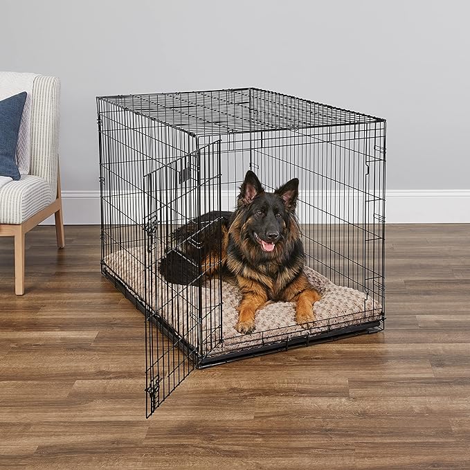 MidWest Homes for Pets Newly Enhanced Single & Double Door iCrate Dog Crate, Includes Leak-Proof Pan, Floor Protecting Feet, Divider Panel & New Patented Features