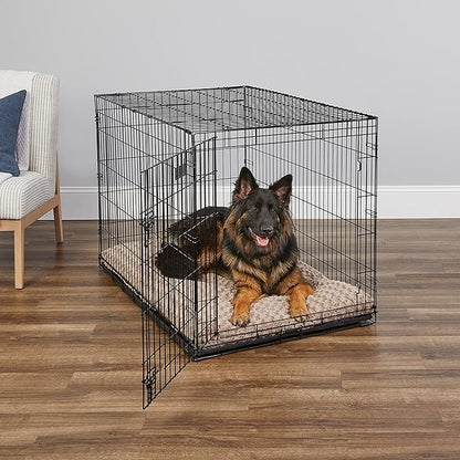 MidWest Homes for Pets Newly Enhanced Single & Double Door iCrate Dog Crate, Includes Leak-Proof Pan, Floor Protecting Feet, Divider Panel & New Patented Features