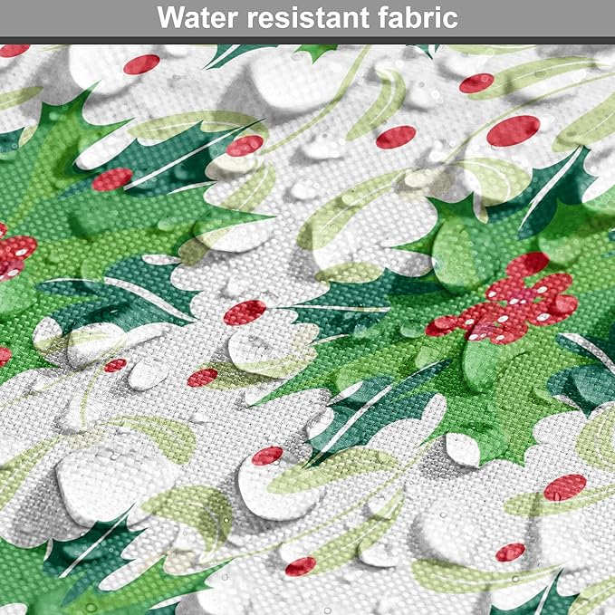 Lunarable Berries Dog Crate Cover, Holiday Themed Illustration of Berries Seasonal Christmas Ornaments, Easy to Use Pet Kennel Cover for Medium Large Dogs, 36 Inch, Pink Green