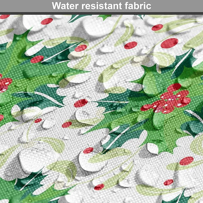 Lunarable Berries Dog Crate Cover, Holiday Themed Illustration of Berries Seasonal Christmas Ornaments, Easy to Use Pet Kennel Cover for Medium Large Dogs, 36 Inch, Pink Green