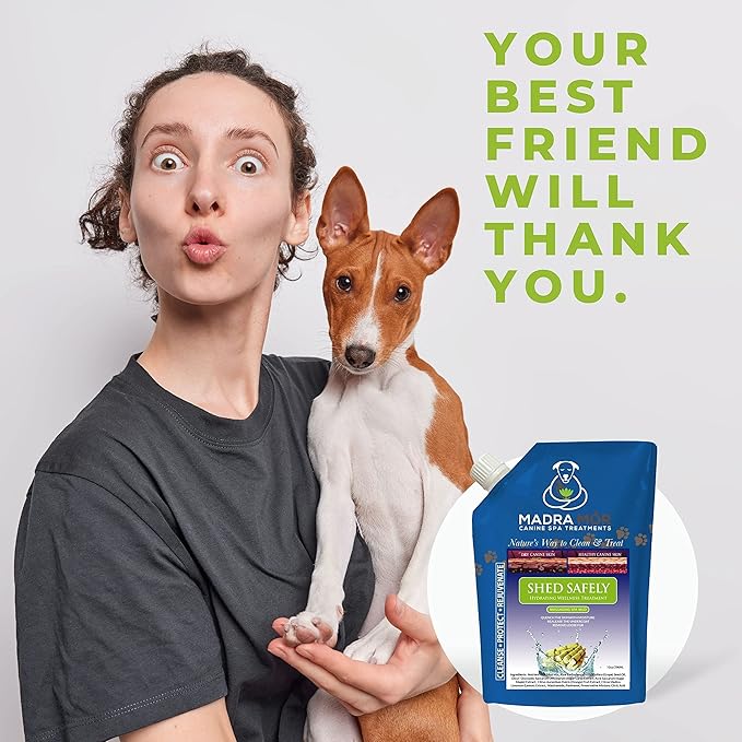 Worldwide Nutrition Bundle: Madra Mor Shed Safely - Dog Essentials Mud Bath, Dog Grooming, Dry Skin for Dogs Treatment, Dog Coat Skin Care Products - 10oz Pouch & Multi-Purpose Key Chain