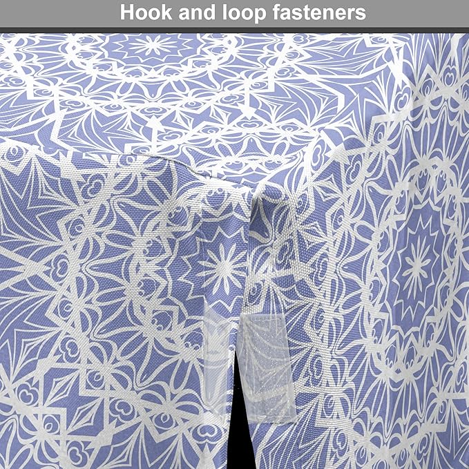 Lunarable Mandala Dog Crate Cover, Ceremonial Retro Minimal Far Eastern Pattern, Easy to Use Pet Kennel Cover for Small Dogs Puppies Kittens, 18 Inch, Lavender Blue and White