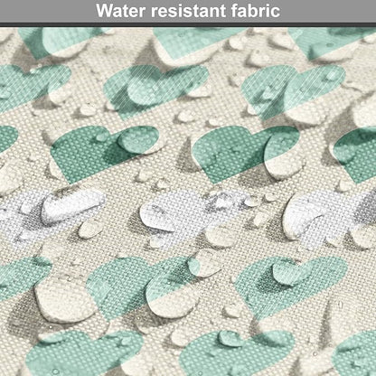 Lunarable Aquamarine Dog Crate Cover, Romantic Pattern with Heart Shapes in Rows, Easy to Use Pet Kennel Cover for Medium Large Dogs, 42 Inch, Champagne Laurel Green