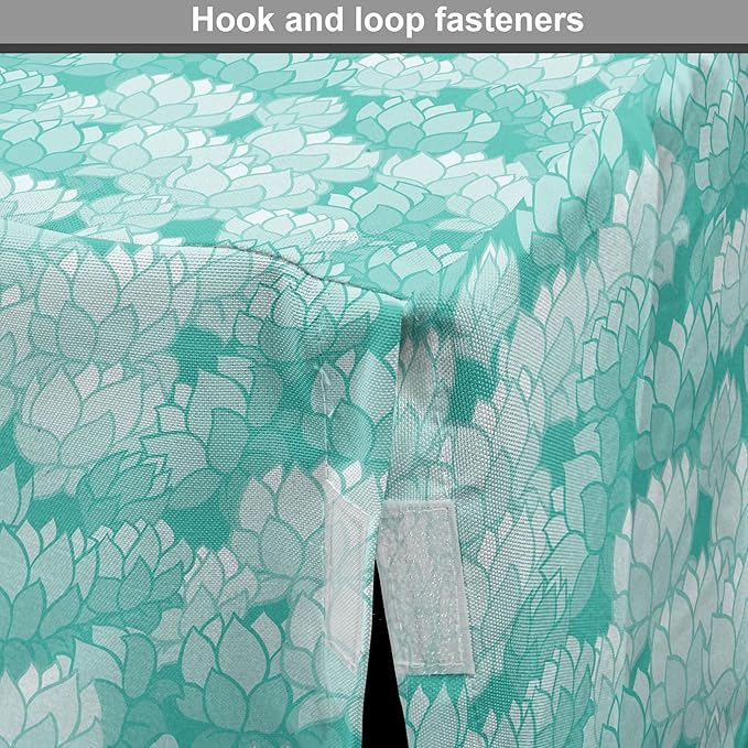 Lunarable Aquamarine Dog Crate Cover, Retro Design Continuous Pattern of Abstract Flowers, Easy to Use Pet Kennel Cover for Small Dogs Puppies Kittens, 18 Inch, Turquoise Pale Seafoam