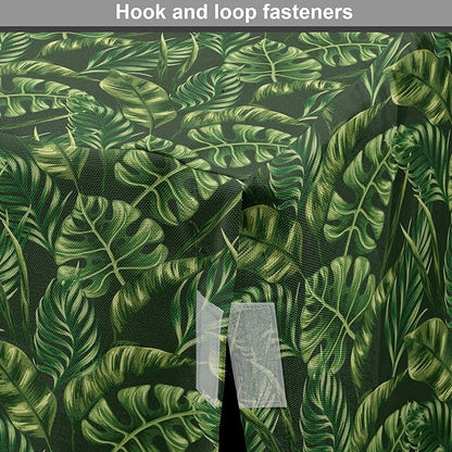 Lunarable Hunter Green Dog Crate Cover, Tropical Palm Leaves Exotic Plants Hawaiian Trees Jungle Natural Design, Easy to Use Pet Kennel Cover for Medium Large Dogs, 48 Inch, Fern Green