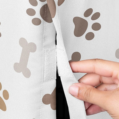 Sweet Jojo Designs 36in. Medium Dog Crate Cover (Bones and Paw Prints) Pet Cage, Kennel Covers (Modern, Cartoon, Doggy, Puppy, Neutral, Paws Print, Whimsical, Brown, Tan, Grey, Taupe and Off White)