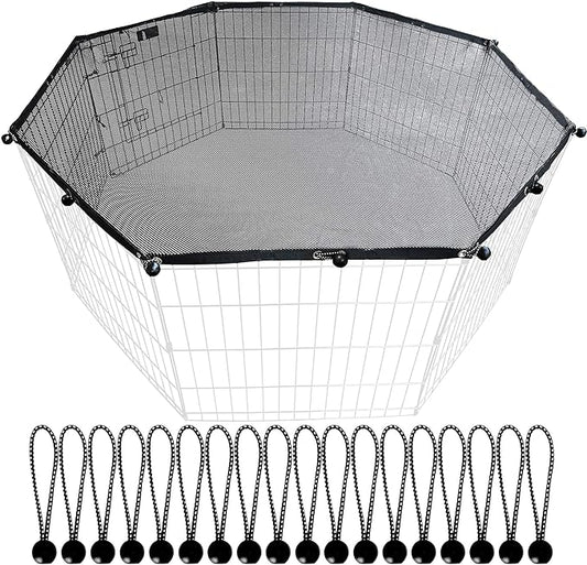 Universal Octagonal Dog Playpen Top Cover, Provide Shade and Security for Pets Outdoor and Indoor, Fits All 24" Wide 8 Panel Pet Exercise Pen (8x24 W Cover, Mesh)
