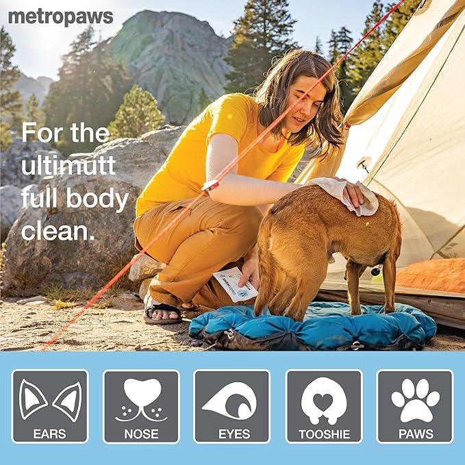 MetroPaws Unscented Dog Wipes, 100 Extra Large & Thick Cleaning Wipes Ideal for Cats and Dogs, for Paws, Butt, Ears and Eyes