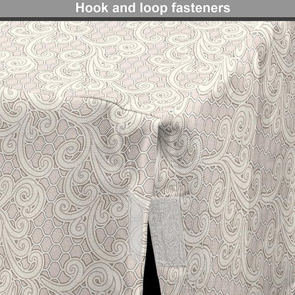 Lunarable Cream Dog Crate Cover, Old Lace Design with Soothing Color Scheme Vintage Style Classical Inspired Image, Easy to Use Pet Kennel Cover for Medium Large Dogs, 36 Inch, Cream Tan