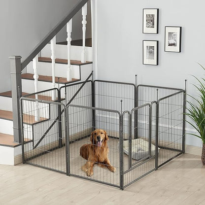 TMEE Dog Playpens 8/16 Panels Dog Pen Outdoor Indoor Dog Fence Exercise Pen 40 inch Height Pet Play Yard Gate with Doors for Large/Medium/Small Dogs, Pet Playpen for RV, Camping, Yard, 8 Pcs