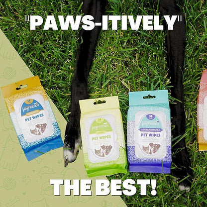 FurryFriends Pet Wipes | Lemon Scented | Hypo-allergenic | Alcohol Free| Deodorizing | Removes Loose Hair & Dirt | Incredibly Clean | 8 Pack