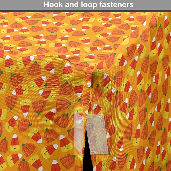 Lunarable Candy Corn Dog Crate Cover, Halloween Themed Pattern with Pumpkins and Food Repetition, Easy to Use Pet Kennel Cover for Cats & Medium Dogs, 24 Inch, Orange Vermilion