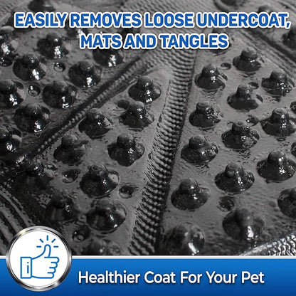 PET MAGASIN Dog Grooming Gloves for Gentle Deshedding and Bathing (Black, Medium)