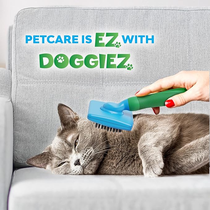Silicone Bristle Brush for Pet Grooming - Cat and Dog Massage Brush for Short & Long Hair