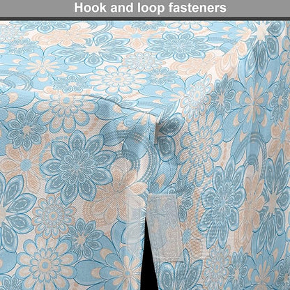 Lunarable Yellow and Blue Dog Crate Cover, Gentle Spring Inspired Flourish Motifs Feminine Bouquet, Easy to Use Pet Kennel Cover for Medium Large Dogs, 48 Inch, Blue Grey