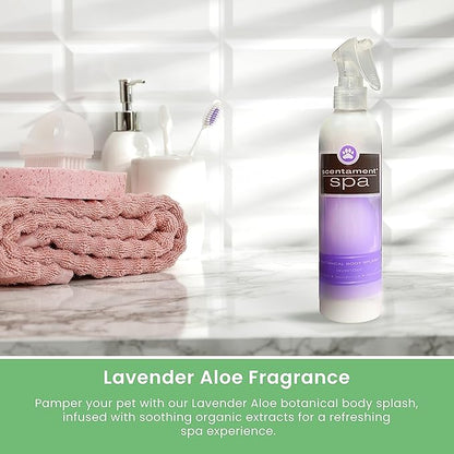 Best Shot Scentament Spa Botanical Body Splash, Body Spray for Pets, Cat and Dog Cologne Spray, Lavender Aloe, 8 Oz.