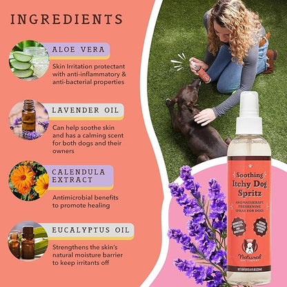 Natural Dog Company Itchy Dog Spritz - Long Lasting Dog Perfume, 8 Oz Bottle