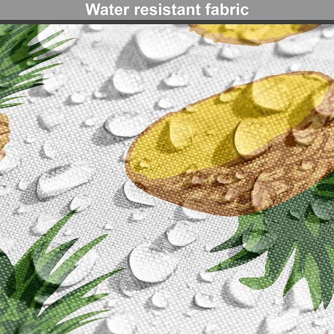 Lunarable Pineapple Dog Crate Cover, Sliced in Half Ananas Exotic Fruit Rhythmic Retro Look Print, Easy to Use Pet Kennel Cover for Medium Large Dogs, 36 Inch, Mustard Fern Green