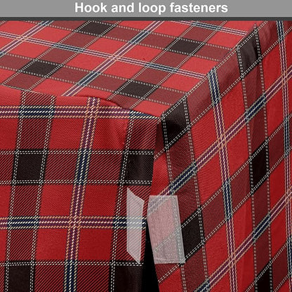Lunarable Buffalo Plaid Dog Crate Cover, Arrangement with Lumberjack Themes Geometric Concept Pattern Print, Easy to Use Pet Kennel Cover for Small Dogs Puppies Kittens, 22 Inch, Vermilion and Grey