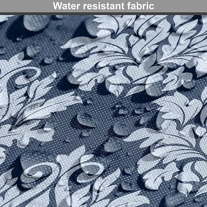 Lunarable Damask Dog Crate Cover, Abstract Antique Royal Motif with Leaves and Swirls, Easy to Use Pet Kennel Cover for Small Dogs Puppies Kittens, 18 Inch, Ceil Blue Violet