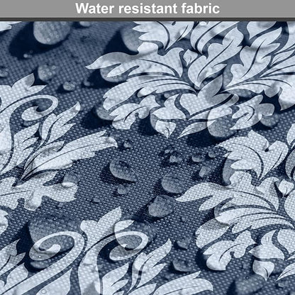 Lunarable Damask Dog Crate Cover, Abstract Antique Royal Motif with Leaves and Swirls, Easy to Use Pet Kennel Cover for Small Dogs Puppies Kittens, 18 Inch, Ceil Blue Violet