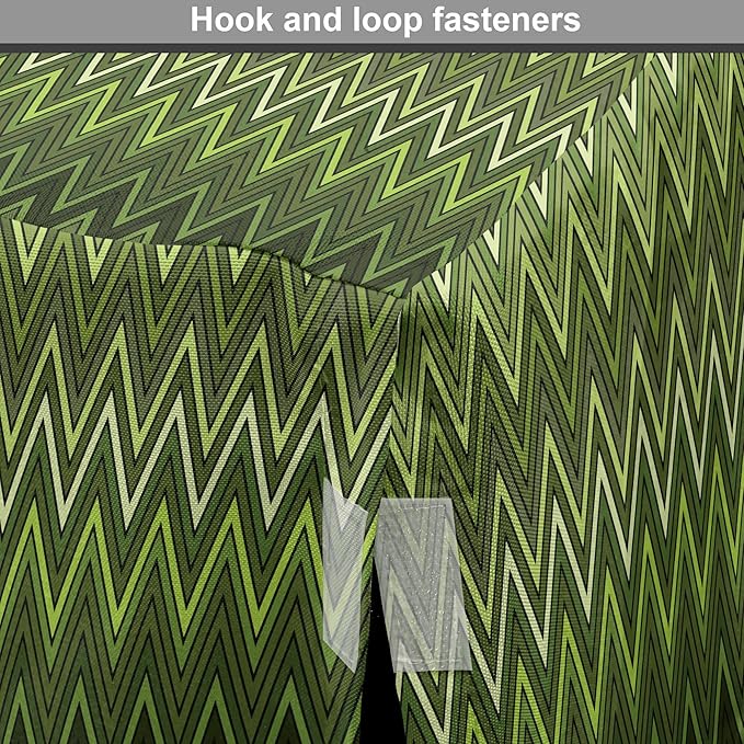 Lunarable Green Dog Crate Cover, Wavy Patterns with Triangular Shapes Abstract Zig Zag Motifs, Easy to Use Pet Kennel Cover for Medium Large Dogs, 36 Inch, Evergreen Olive Green