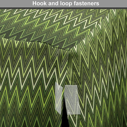 Lunarable Green Dog Crate Cover, Wavy Patterns with Triangular Shapes Abstract Zig Zag Motifs, Easy to Use Pet Kennel Cover for Medium Large Dogs, 36 Inch, Evergreen Olive Green