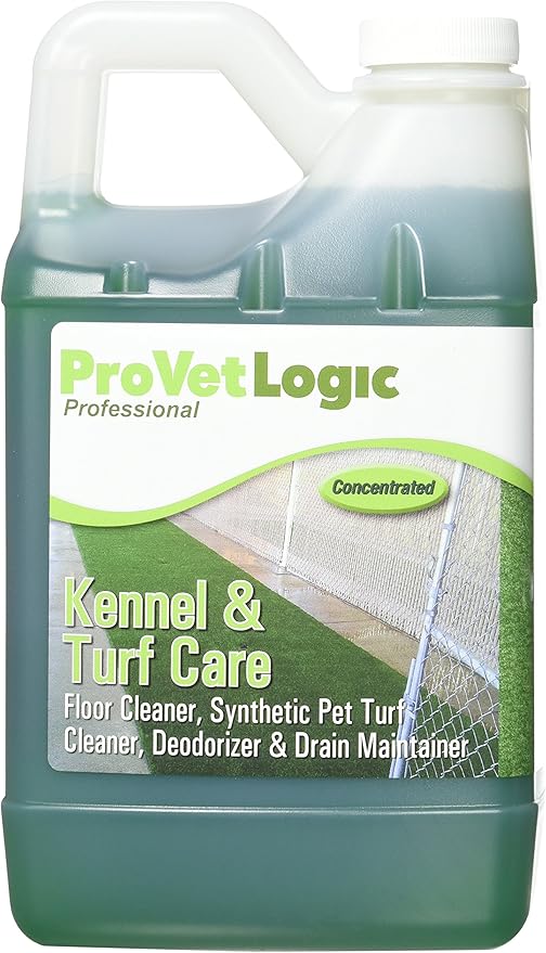 ProVetLogic Kennel Care, Pet Floor Cleaner, Synthetic Pet Turf Cleaner, Deodorizer and Drain Maintainer, Concentrated, 64 Ounces, 2-Pack...
