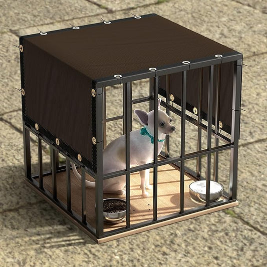 ColourTree 9' x 29' Brown Custom Size Shade Cloth with Grommets - 90% Sunblock, Durable Mesh Fabric Tarp for Dog Kennel Cover, Fence Privacy Screen, Greenhouse, Chicken Coop & Pet Playpen