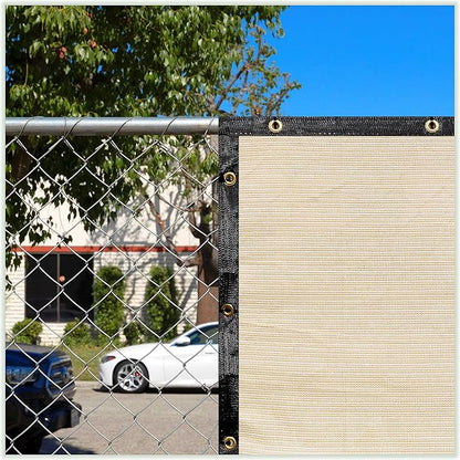 ColourTree 9' x 30' Beige Custom Size Shade Cloth with Grommets - 90% Sunblock, Durable Mesh Fabric Tarp for Dog Kennel Cover, Fence Privacy Screen, Greenhouse, Chicken Coop & Pet Playpen