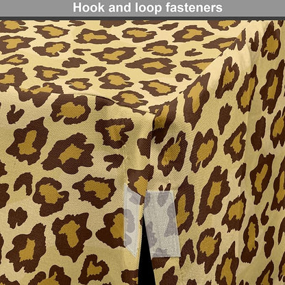 Lunarable Animal Print Dog Crate Cover, Digitally Generated Spots Classic Leopard Skin Graphic, Easy to Use Pet Kennel Cover for Medium Large Dogs, 48 Inch, Pale Camel Chocolate