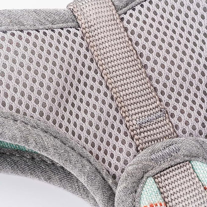 HUGO & HUDSON Dog Harness, No-Pull Anti Choke Tweed Harness Vest, Aqua Checkered, L