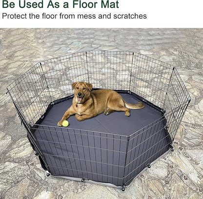 Universal Dog Playpen Cover with Sun/Rain Proof Top, Provide Shade and Security for Outdoor and Indoor, Fits All 24" Wide 8 Panels Pet Exercise Pen (8x24 W Cover, 600D Oxford)