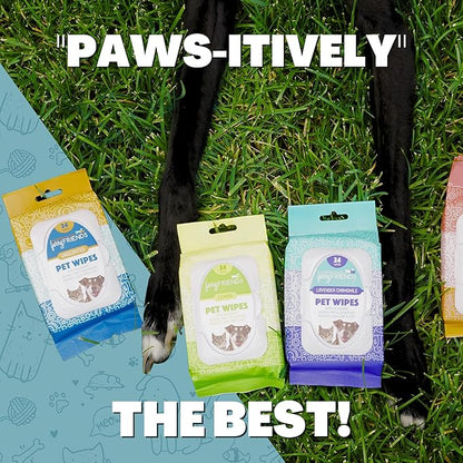 FurryFriends Pet Wipes | Unscented | Hypo-allergenic | Alcohol Free| Deodorizing | Removes Loose Hair & Dirt | Incredibly Clean | 4 Pack