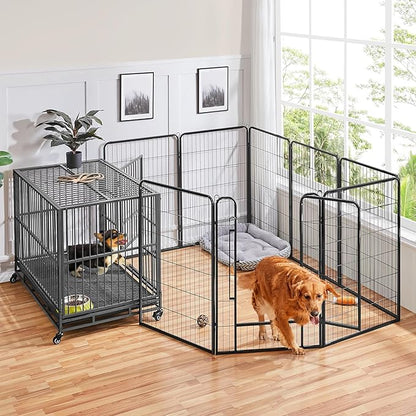 Yaheetech Dog Playpen Outdoor, 40 inch 32 Panels Dog Pen Indoor Heavy Duty Puppy Exercise Pen Metal Pet Fence for RV Camping/Yard/Garden