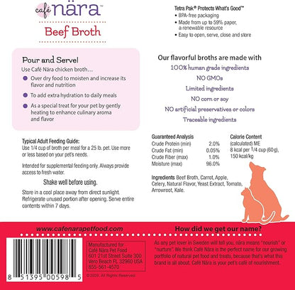 Café Nara Beef Broth Meal Topper for Dogs and Cats - 1.1 lbs. (Pack of 4)