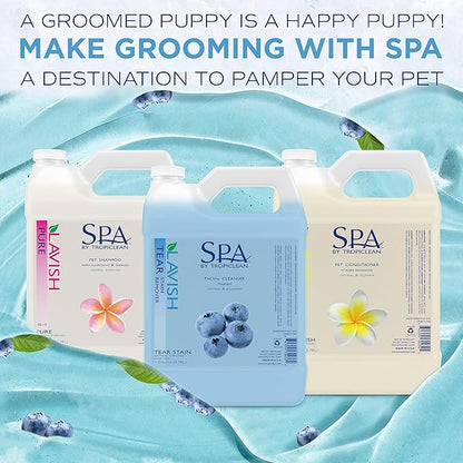 TropiClean SPA Tear Stain Remover for Dogs | Blueberry Facial Shampoo| Odor Eliminator | Tearless | Whitening and Brightening | Made in USA | 2.5 Gallon