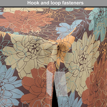Lunarable Floral Dog Crate Cover, Blossoming Flowers Pattern Botanical Garden Art Illustration Colorful Vintage Design, Easy to Use Pet Kennel Cover for Small Dogs Puppies Kittens, 30 Inch, Brown