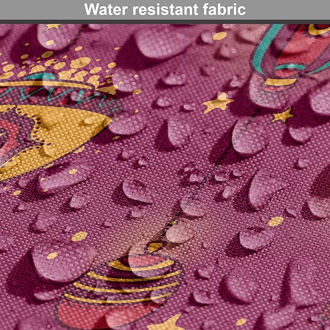 Lunarable Folkloric Dog Crate Cover, Cultural Inspirations Oriental Party Celebration Art Traditional Design, Easy to Use Pet Kennel Cover for Cats & Medium Dogs, 30 Inch, Magenta and Yellow