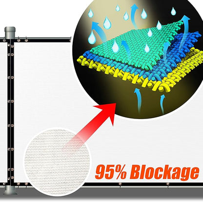 ColourTree 9' x 9' White Custom Size Shade Cloth with Grommets - 90% Sunblock, Durable Mesh Fabric Tarp for Dog Kennel Cover, Fence Privacy Screen, Greenhouse, Chicken Coop & Pet Playpen