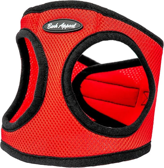 Bark Appeal Reflective Mesh Step in Harness, Large, Red