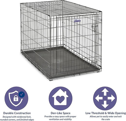 MidWest Homes for Pets Newly Enhanced Single & Double Door iCrate Dog Crate, Includes Leak-Proof Pan, Floor Protecting Feet, Divider Panel & New Patented Features