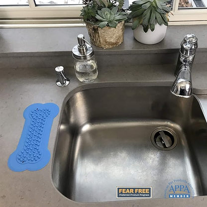 Lick Lick Pad Dog Accessories | Pet Shower Attachment | Dog Peanut Butter Lick Pad | Dog Bathing Station | Dog Bathing Supplies | Veterinarian Used | Suction to Wall | Large (Large - 2 Pack, Blue)