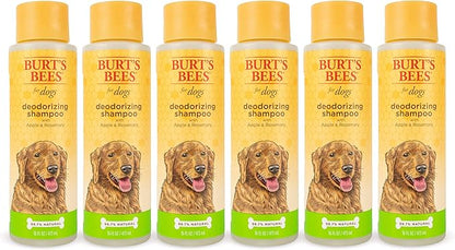 Burt's Bees for Pets Deodorizing Dog Shampoo with Apple and Rosemary, 95% Natural Origin Formulas, Dog Deodorizing Shampoo - Gentle Dog Shampoo, Best Dog Shampoo for Smelly Dogs, 16 oz