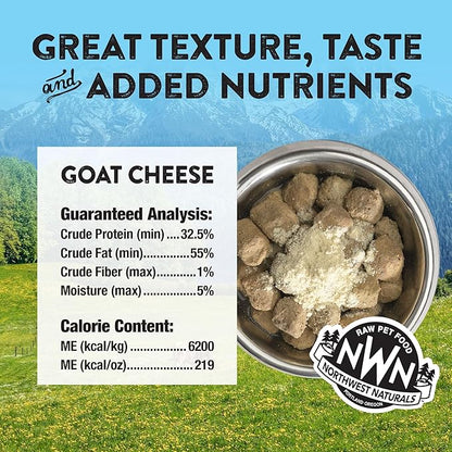 Northwest Naturals Freeze-Dried Goat Cheese Functional Topper - for Dogs & Cats - Healthy, 1 Ingredient, Human Grade Pet Food, All Natural - 4.5 Oz (Pack of 1)