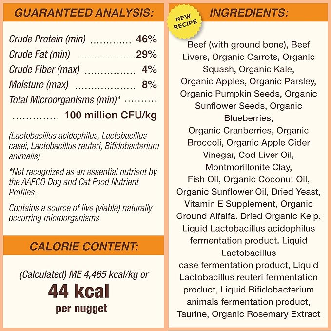 Primal Freeze Dried Dog Food Nuggets, Beef; Complete & Balanced Meal; Also Use as Topper or Treat; Premium, Healthy, Grain Free, High Protein Raw Dog Food, 14 oz (Pack of 4)