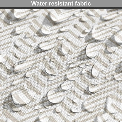 Lunarable Chevron Dog Crate Cover, Hand Drawn Monochrome Herringbone Lines Composition of Abstract Zigzags, Easy to Use Pet Kennel Cover for Cats & Medium Dogs, 30 Inch, White Beige