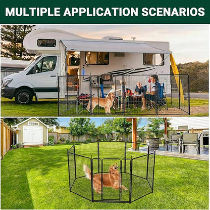 Dog Playpen,40 Inch(H) 21 Ft(L) 8 Panels Dog Fence Indoor/Outdoor,Heavy Duty Metal Pet Puppy Exercise Pen, Wide Door Low Threshold,Portable Pet Playpen for Rv Camping Garden Yard