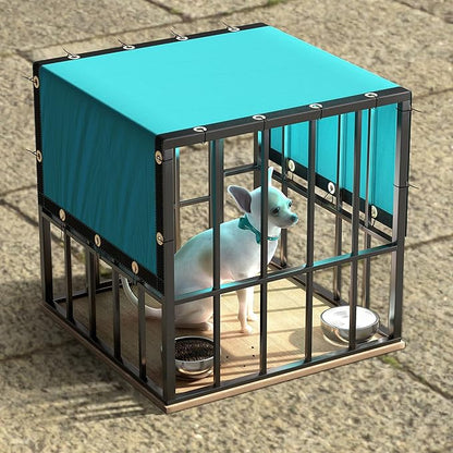 ColourTree 9' x 9' Turquoise Custom Size Shade Cloth with Grommets - 90% Sunblock, Durable Mesh Fabric Tarp for Dog Kennel Cover, Fence Privacy Screen, Greenhouse, Chicken Coop & Pet Playpen